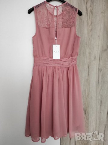 Нова розова рокля Vila  Хс размер , снимка 3 - Рокли - 36003899