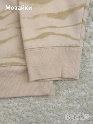 GAP Дамска качулка с бежов принт на животни и лого Arch Logo French Terry - размер L, снимка 2 - Суичъри - 53595674