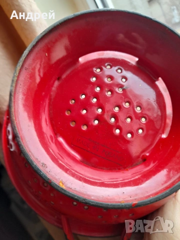 Стара емайлирана цедка,гевгир #20, снимка 7 - Други ценни предмети - 53380020