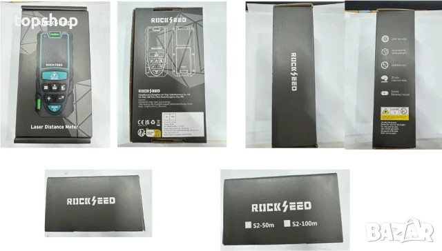 НОВА Лазерна рулетка RockSeed 50M с 2 нивелира, LCD дисплей, изчисляване на разстояние/площ/обем, снимка 9 - Гедорета - 50542393