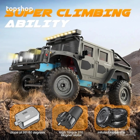 SIMREX Джип 1/12 20 км/ч, 4x4, 30мин бат.2.4GHz дистанционно, водоустойчива IPX4 RC кола за офроуд, снимка 6 - Коли, камиони, мотори, писти - 51572490