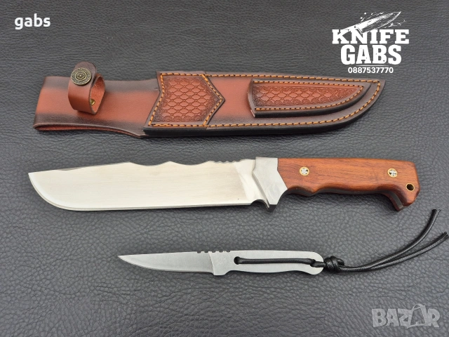 Уникален комплект от два ножа-масивен и компактен в една кания,LN437, снимка 5 - Ножове - 53176709