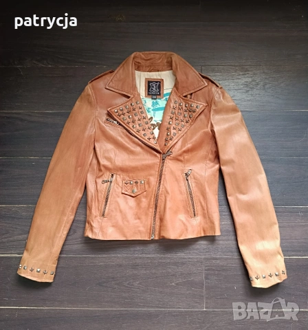 кафяво кожено яке 40/Л