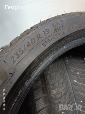 2бр.зимни гуми 235/40/19 Michelin, снимка 4 - Гуми и джанти - 53664442