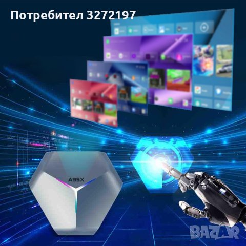 Тв бокс VONTAR A95X F4 Smart TV Box 2.4G/5G WiFi Quad Core 8K RGB,DDR3 4GB, eMMC 128GB,2/4G , снимка 1