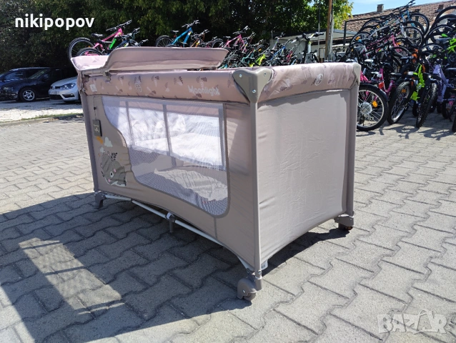 LORELLI Детска кошара на 2 нива с повивалник MOONLIGHT бежов, снимка 5 - Кошарки - 53565221