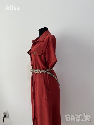 Дамска рокля в керемиден цвят, снимка 6 - Рокли - 42055094