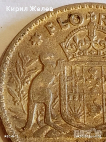 Сребърна монета 2 шилинга 1947г. Австралия Крал Джордж шести 46902, снимка 3 - Нумизматика и бонистика - 53782293