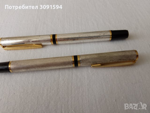 Комплект писалка и химикал със сребърно покритие