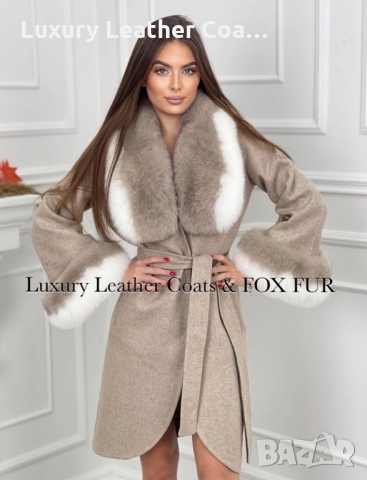 Дамски палта от кашмир, вълна и естествен косъм от лисица, снимка 3 - Палта, манта - 36041253