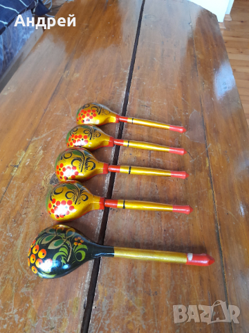 Стари Руски дървени лъжици #4, снимка 5 - Други ценни предмети - 44516469