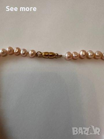 Колие с естествени перли и розов кварц, снимка 5 - Колиета, медальони, синджири - 44156337