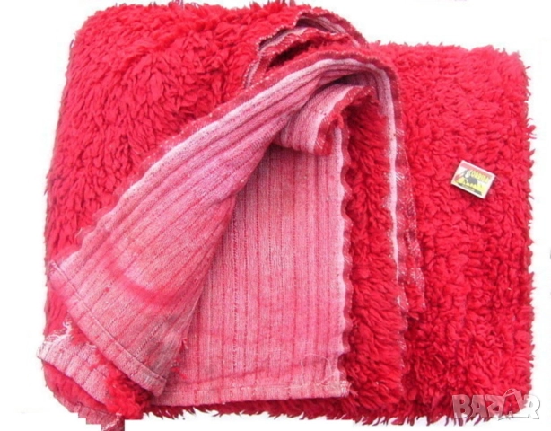 РЕТРО Български Класически Зимен Вълнен ГУБЕР 220x210 см Китеник Халище Килим Покривка Одеяло БАРТЕР, снимка 2 - Покривки за легло - 52269302