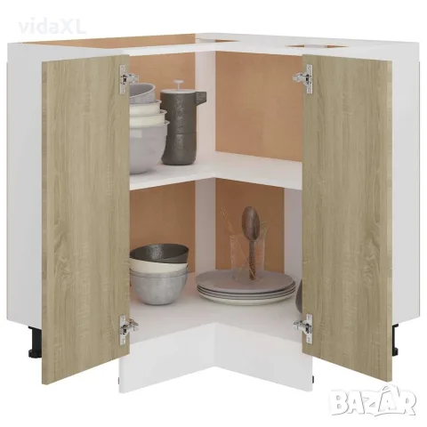 vidaXL Ъглов долен шкаф "Lyon" дъб сонома 75,5x75,5x81,5 см, инженерно дърво, снимка 4 - Шкафове - 56147731