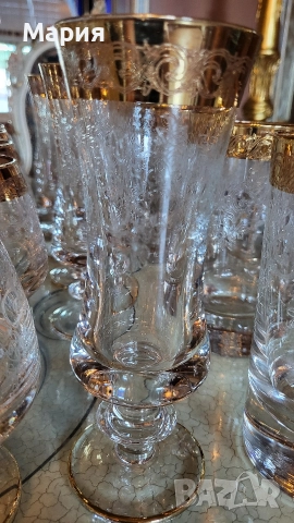 Кристални чаши Мурано Медичи , снимка 6 - Чаши - 52793308