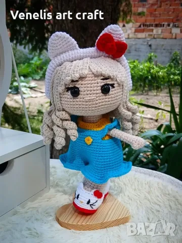 Плетена кукла Kitty / стил Hello Kitty , снимка 3 - Колекции - 55874242