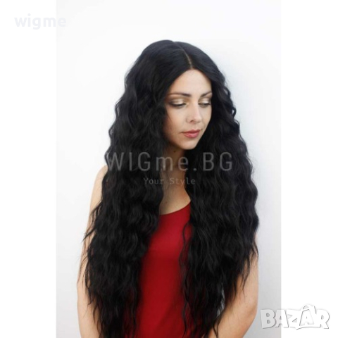 Дълга черна чуплива лейс фронт перука Джулиета, снимка 4 - Аксесоари за коса - 34899753
