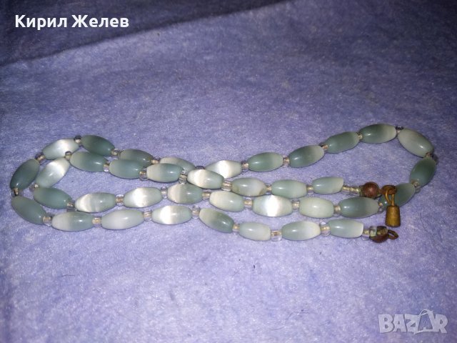 СТАРО НЕЖНО КРАСИВО КОЛИЕ от ЮВЕЛИРНО ШЛИФОВАНИ ПОЛИРАНИ КАМЪЧЕТА КОТЕШКО ОКО и МЪНИСТА 34665, снимка 7 - Антикварни и старинни предмети - 39144216