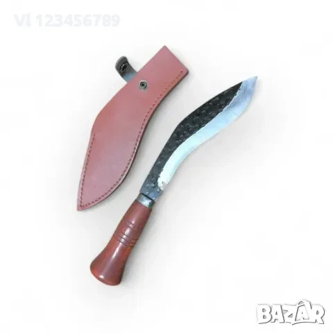 ковано кукри с дървена дръжка и кожена кания - 35.5 см