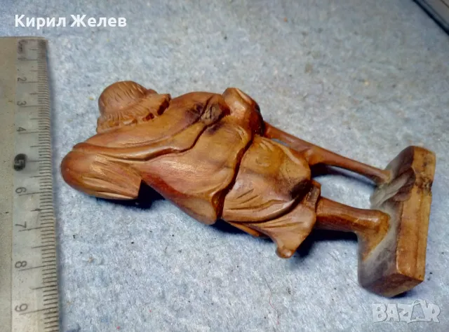 Стара АФРИКАНСКА ДЪРВЕНА ФИГУРКА СТАТУЕТКА от ПЪСТЪР АБАНОС Ръчна МАЙСТОРСКА РАБОТА ДЪРВОРЕЗБА 47613, снимка 4 - Колекции - 47685705