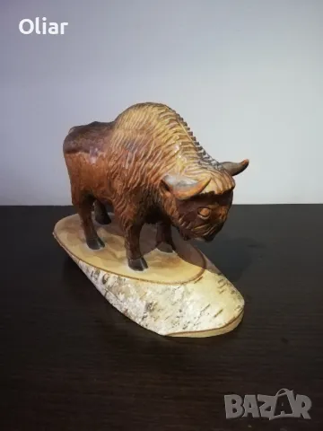 Статуетка на американски бизон. Дърво. , снимка 5 - Статуетки - 49214434
