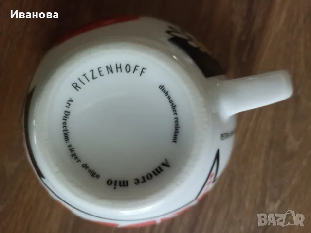 Колекционерска чаша от емблематичната немска марка Ritzenhoff, серия "Amore Mio", снимка 3 - Антикварни и старинни предмети - 55870027