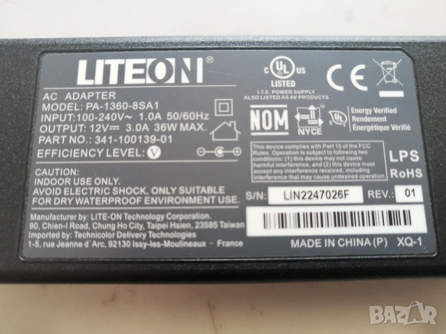 ЗАХРАНВАНЕ/ЗАРЯДНО УСТРОЙСТВО LITEON PA-1360-8SA1, снимка 3 - Друга електроника - 53766834