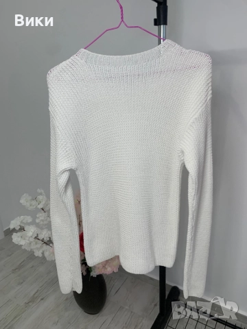 Бял пуловер универсален размер , снимка 9 - Блузи с дълъг ръкав и пуловери - 51663608