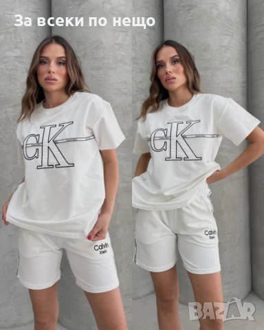 Calvin Klein Дамски Летен Комплект👚🩳Дамски Къс Екип Келвин Клайн - 6 Цвята Код A665, снимка 6 - Комплекти - 50669605