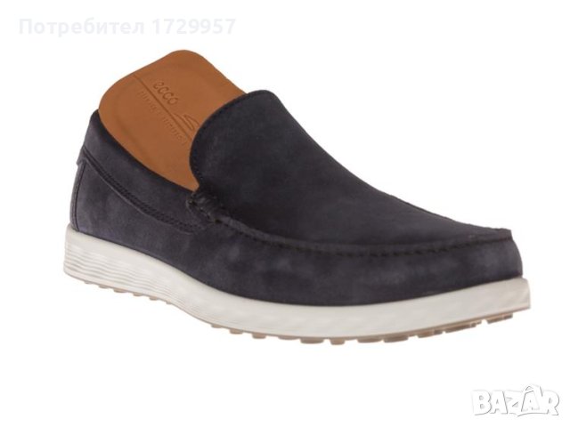 Мокасини Ecco велур-Цвят: Индиго Номер -42, снимка 2 - Мокасини - 40451149
