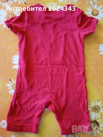Памучни бебешки гащеризони + рокля, снимка 2 - Бебешки гащеризони - 50774827