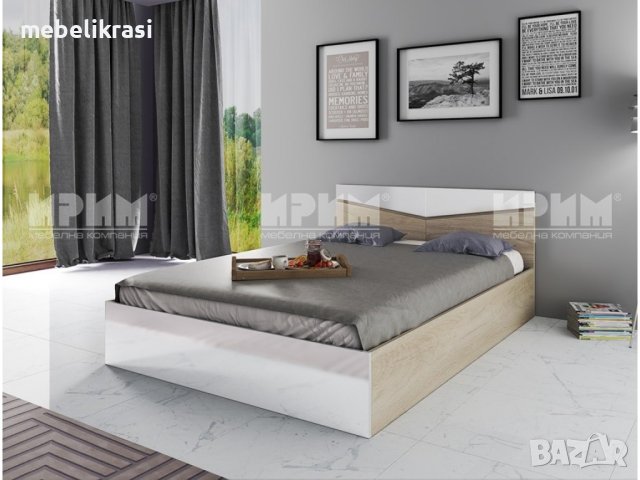 ЛЕГЛО СИТИ 2010 ЗА МАТРАК 140/200 СОНОМА АРВЕН С БЯЛ ГЛАНЦ, снимка 2 - Спални и легла - 42269093