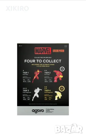 Продавам колекционерска кутия Agoro Marvel Iron Man Blind Box , снимка 4 - Нумизматика и бонистика - 55938024