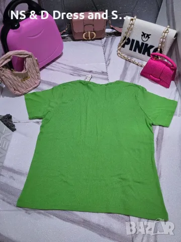 Дамска зелена тениска актуален цвят за сезона, снимка 2 - Тениски - 37123860