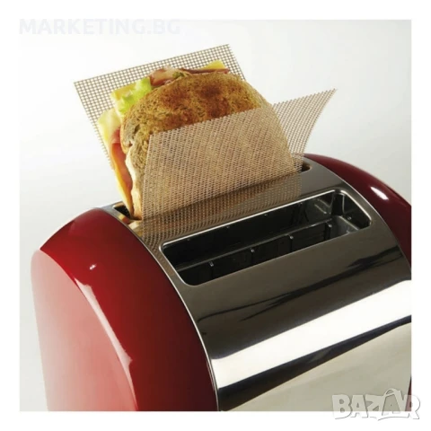 Мрежа за тостер, за сандвич 2бр. NoStik, 14x34см., до 260°, кафяв, в плик, снимка 4 - Други - 50457506