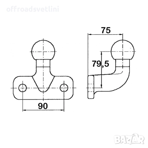 Теглич топка за ремарке 3.5T модел стоманен теглич за ремарке каравана, снимка 2 - Аксесоари и консумативи - 52472025