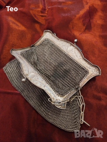 Старинна дамска сребърна чанта, снимка 3 - Антикварни и старинни предмети - 53454729