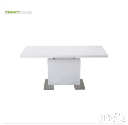 Бяла разтегателна маса гланц , айко, снимка 3 - Маси - 53470053