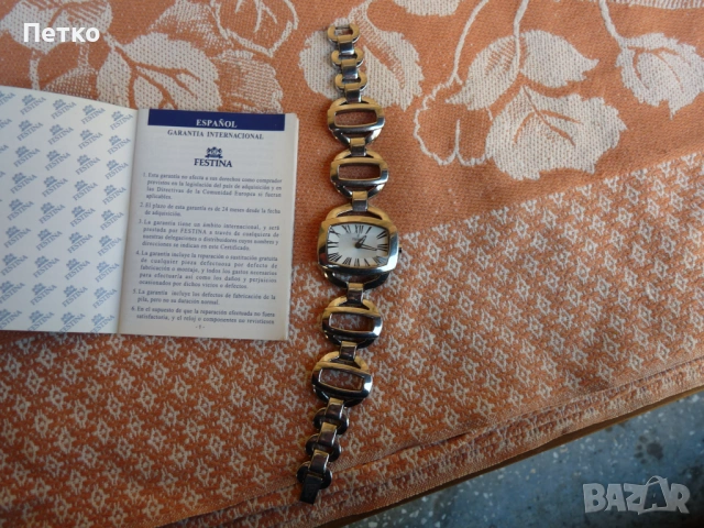 Луксозен масивен часовник FESTINA  работи, снимка 3 - Антикварни и старинни предмети - 53131941