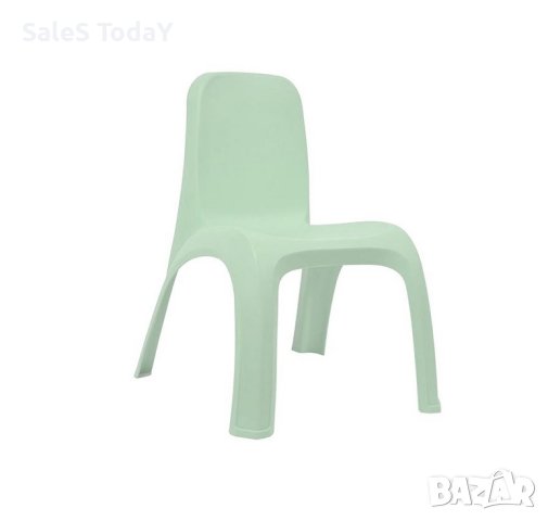 Детски пластмасов стол, без подлакътници, зелен, 38x44x52см 