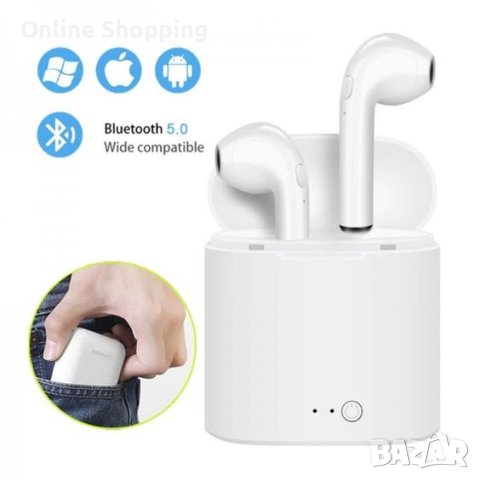 Мини безжични блутут 5.0 стерео хендсфри слушалки-тапи с микрофон за всички модели телефони с блутут, снимка 4 - Слушалки и портативни колонки - 40442742