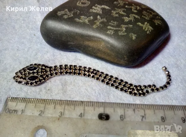 ИНТЕРЕСНА ПОСРЕБРЕНА ГЪВКАВА АРТ ФИГУРКА ЗМИЯ УКРАШЕНИЕ За КОЛЕКЦИЯ с КРИСТАЛЧЕТА 39767, снимка 7 - Колекции - 48842228