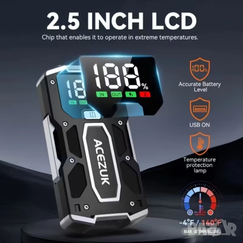 Jump Starter (бичѐ) - 12V/7000А бустер за подаване на ток и Power Bank , снимка 5 - Аксесоари и консумативи - 51944626