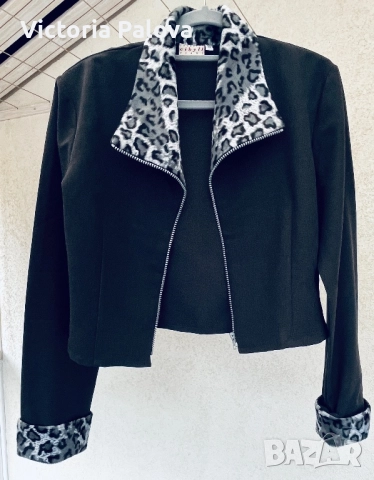 Елегантно леко яке Франция FAVORITE SIBBYL JEANS - леопардов шик, снимка 4 - Якета - 52314815