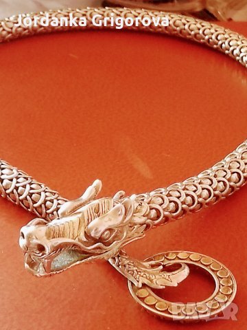 Уникално колие - John Hardy - Дракон от стерлингово сребро и 18k жълто, снимка 2 - Колиета, медальони, синджири - 35966617