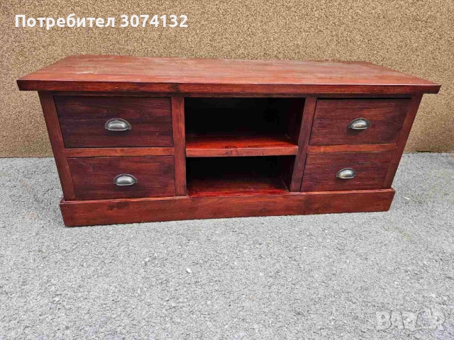 Аудио шкаф изработен изцяло от масив, снимка 2 - Шкафове - 52776128