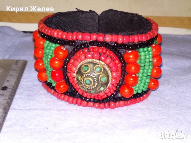 СТАРИННА МЪНИСТЕНА БЕРБЕРСКА ЕТНО ГРИВНА РЯДКА РЪЧНА МАЙСТОРСКА ИЗРАБОТКА с ЕСТЕСТВЕН ТЮРКОАЗ 23541, снимка 8 - Антикварни и старинни предмети - 41202036