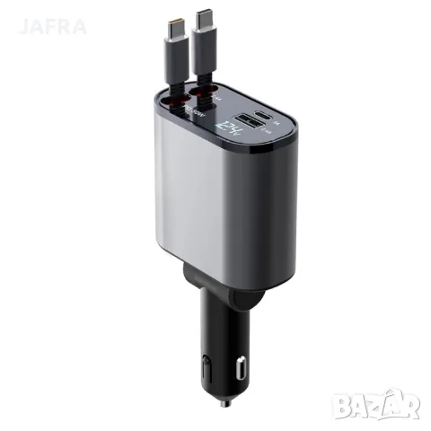 100W Бързо Зарядно за Автомобил с Прибиращи се Кабели, LED Дисплей, Подарък, Отстъпки, снимка 11 - Аксесоари и консумативи - 48646203