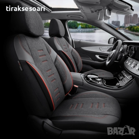 Луксозна тапицерия OTOM THRONE черна с червен шев, снимка 2 - Аксесоари и консумативи - 53058127