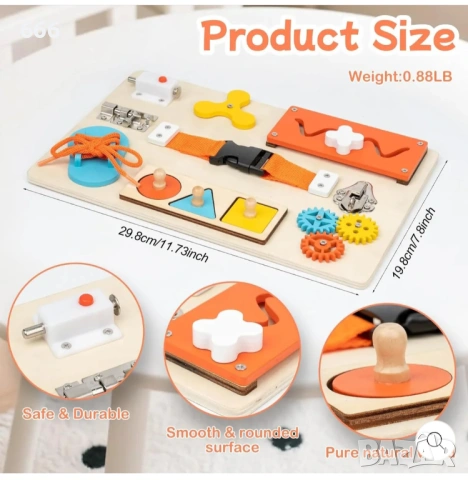 Детска игрална дъска 9 в 1 Монтесори, снимка 2 - Други - 53560955